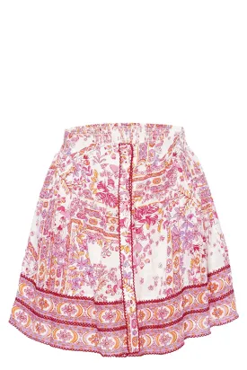 Reine Pink Foulard Mini Skort