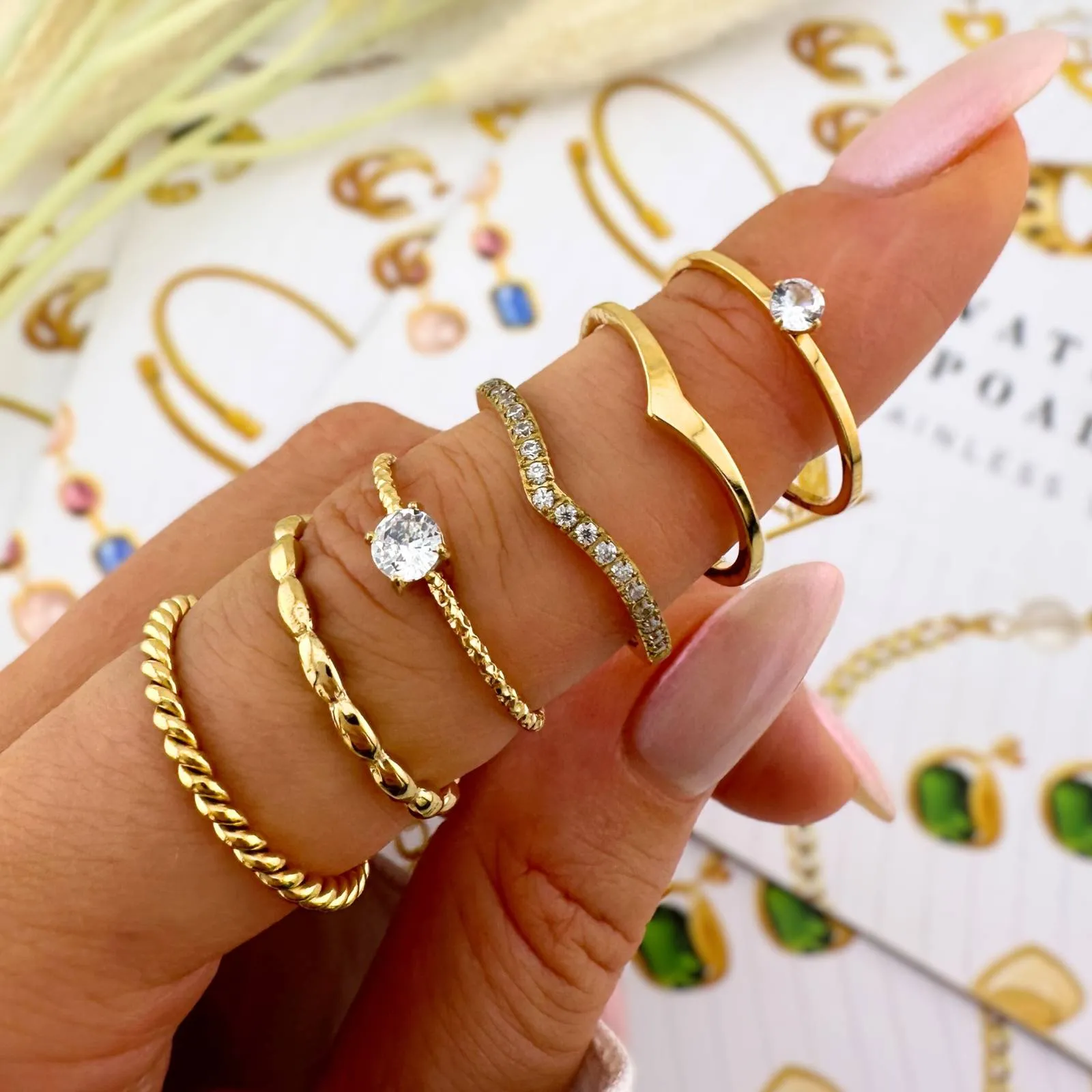 Reriti Intensity 18K gold plated Twisted Rope Finger Ring