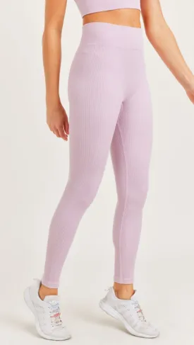RIBBED SEAMLESS LEGGINGS IN PERIWINKLE