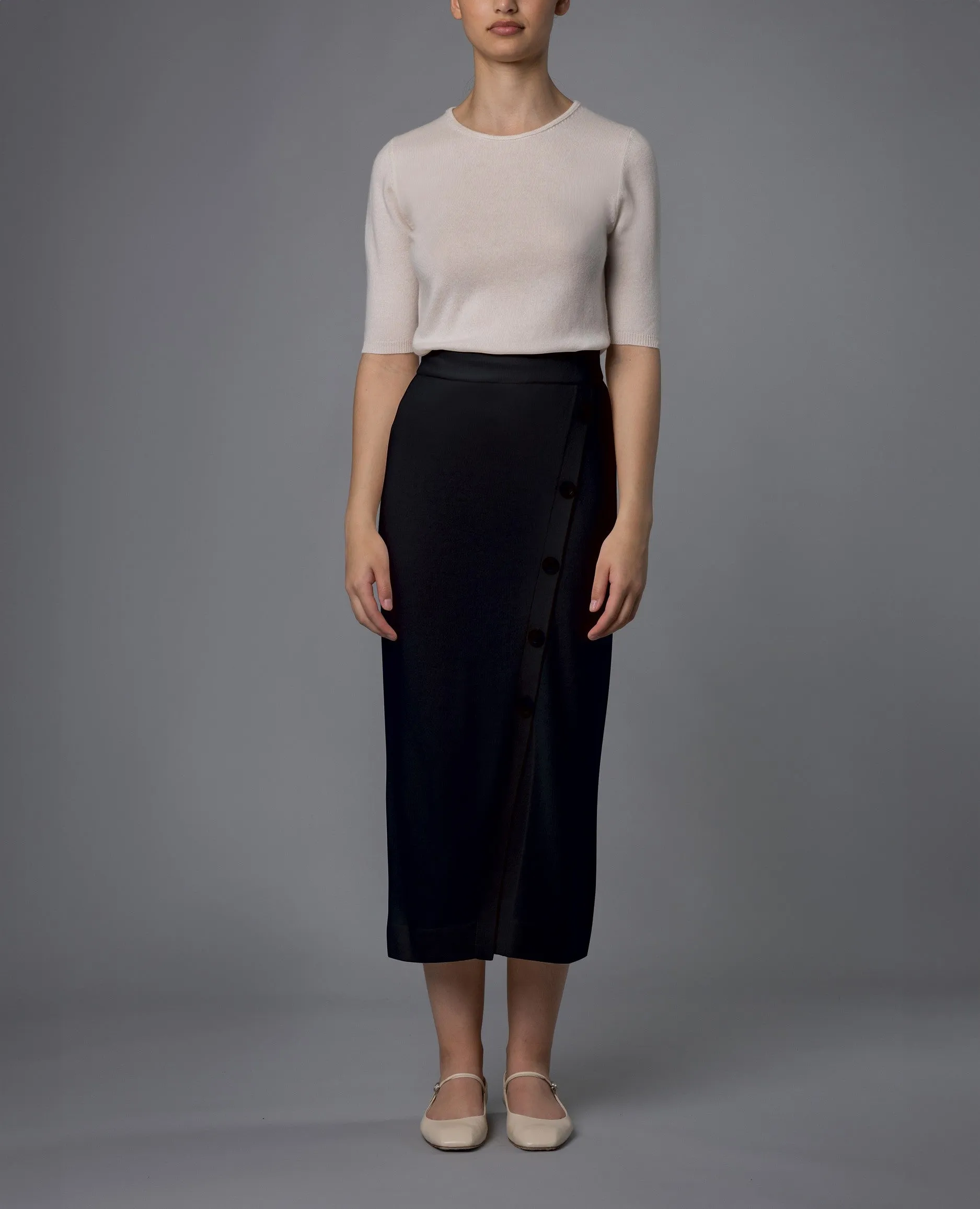 Rock aus Cashmere-Mischung in Schwarz