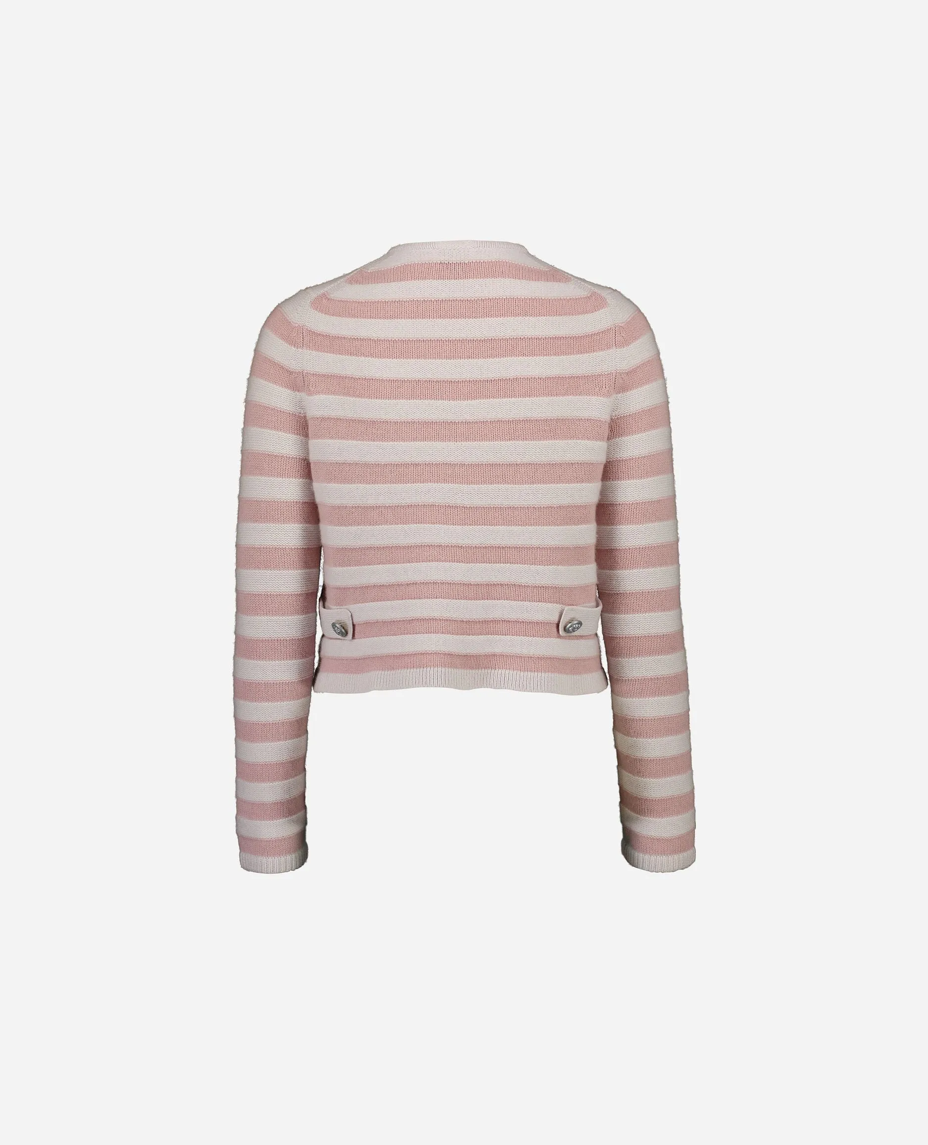 Rundhals Strickjacke aus Cashmere-Mischung in Grau