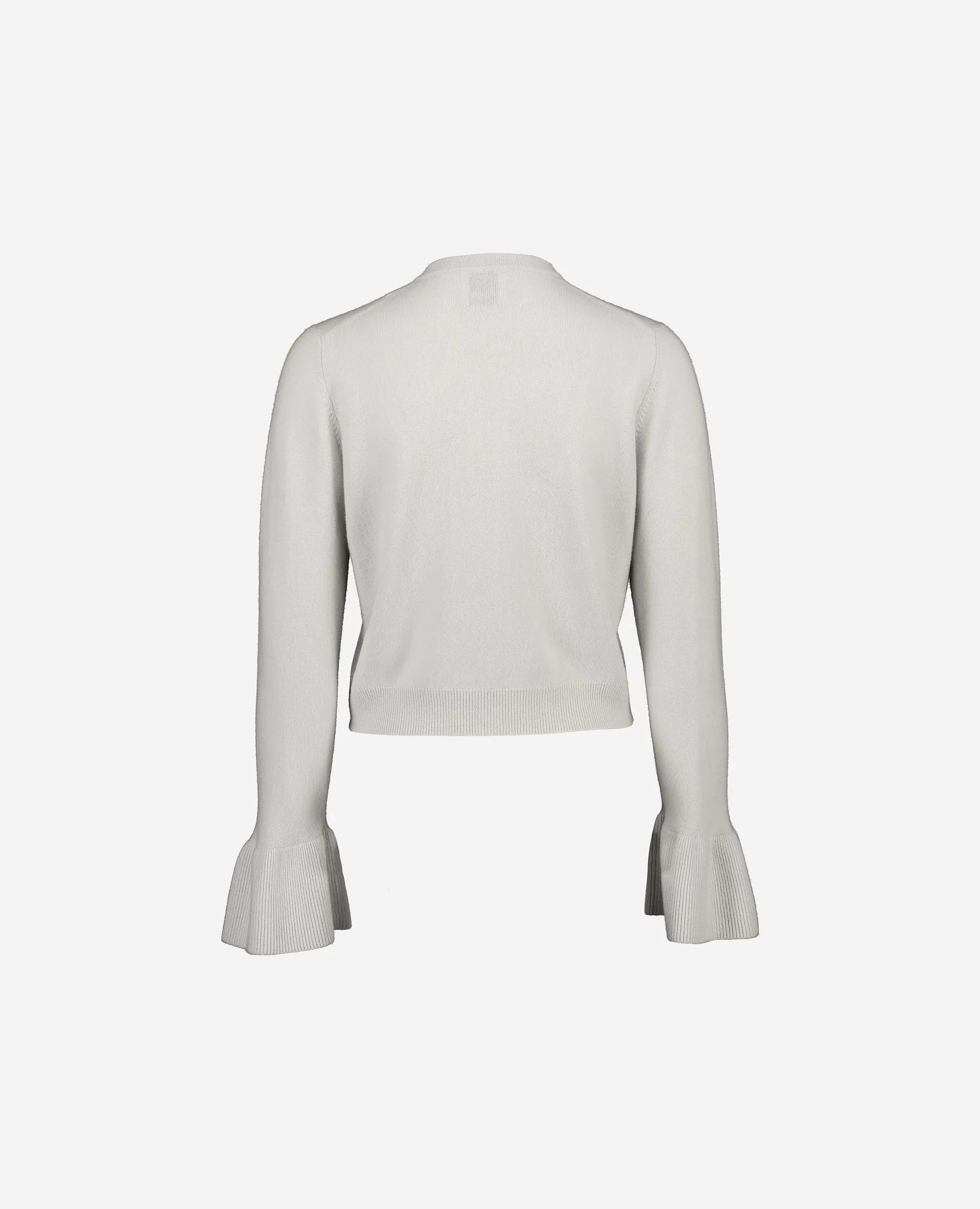 Rundhals Strickjacke aus Cashmere-Mischung in Grau