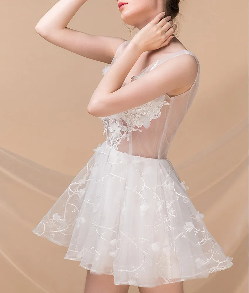 Ruth Sleeveless Patchwork Tulle A-line Dress