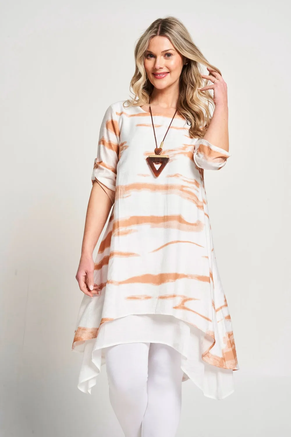 Saloos A-line Silhouette Dress with Necklace