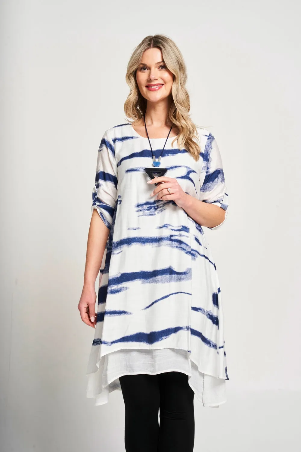 Saloos A-line Silhouette Dress with Necklace