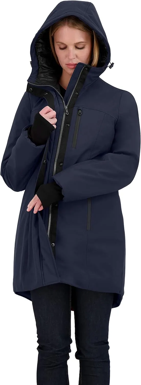 Sebby Collection Women's Winter Coat, Warm Hooded Puffer Parka Jacket, Puffy Faux Down Insulated Wind and Water Repellent