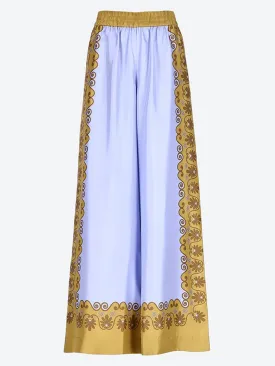 Silk twill palazzo pants