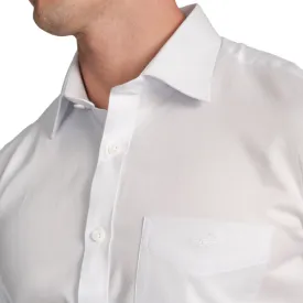 Slim Fit Short Sleeve Formal Shirt with American Placket-White