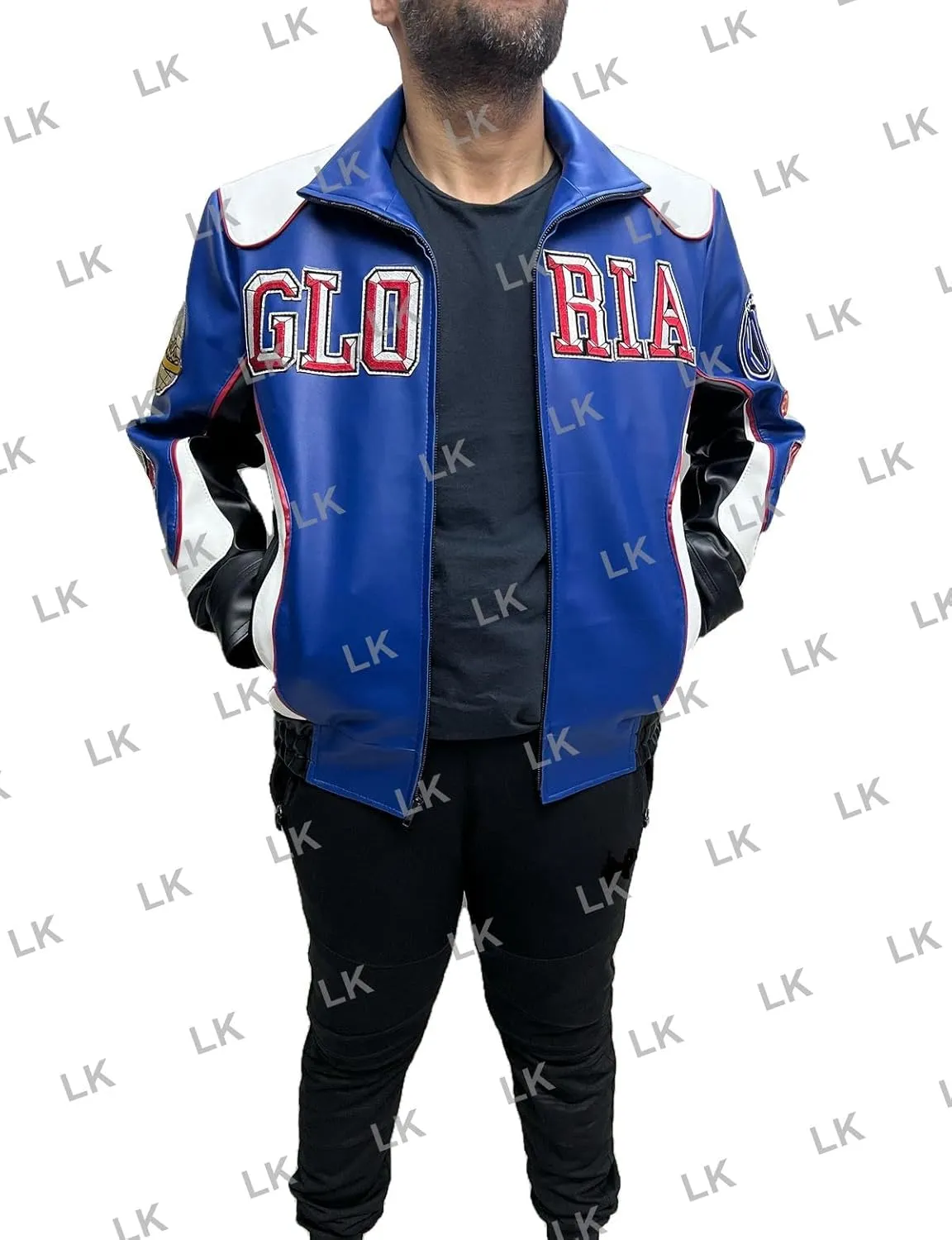 Super B Not Like Us KL Gloria Biker Bomber Real Leather Jacket