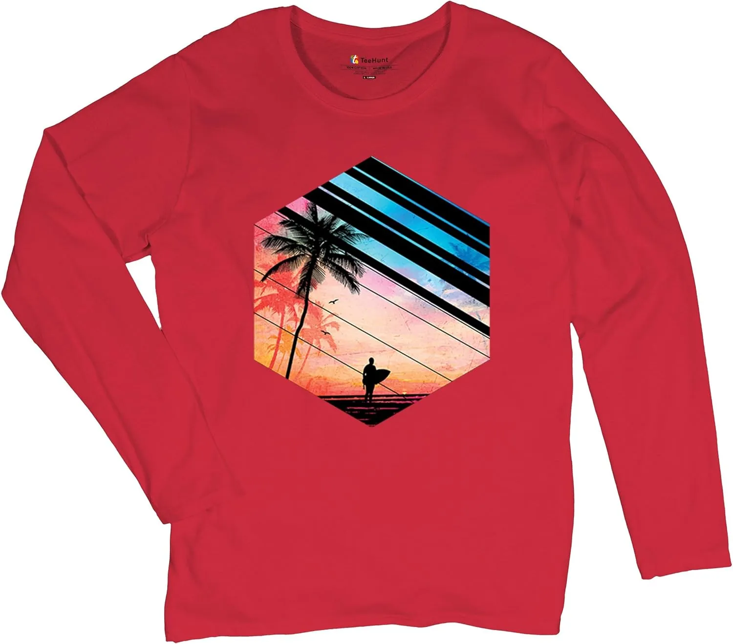 Surfer Paradise Women's Long Sleeve T-Shirt Vintage Ocean Summer Surfing Wave Vacation Sea Beach Surfboard Peddle Boarding