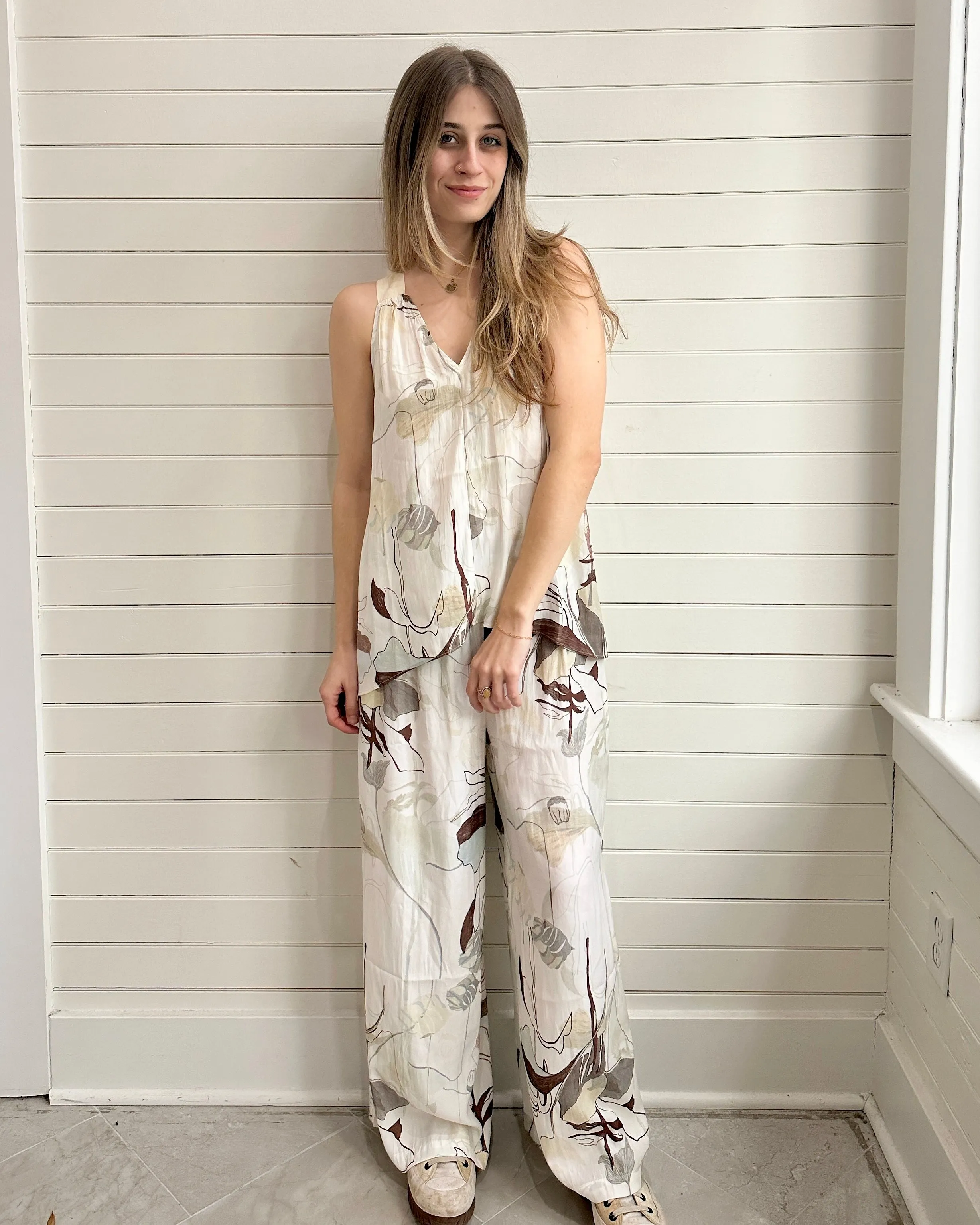 Twill Flowy Top