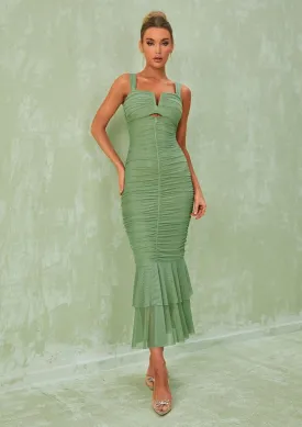 Vestido de fiesta volante en falda