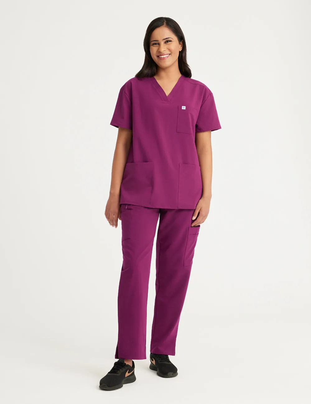 Womens 3-Pocket V-Neck Scrub Top