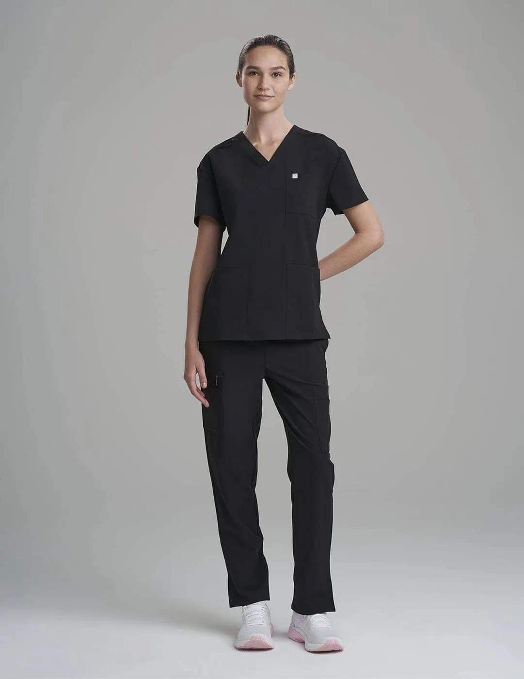 Womens 3-Pocket V-Neck Scrub Top