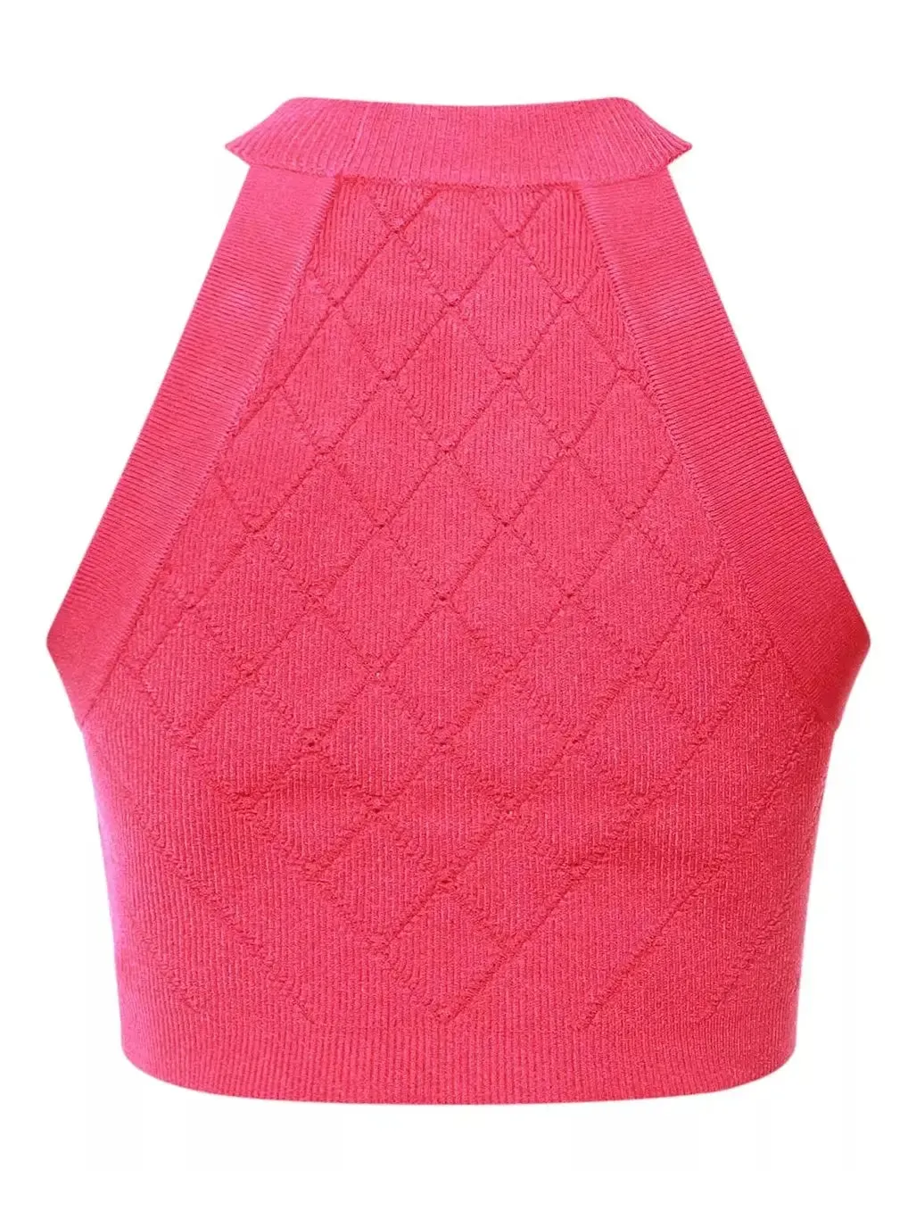 Women’s Button Knit Tank Top, Fuchsia Pink