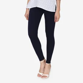 Women's Cotton Ankle leggings (Free Size) - Navy
