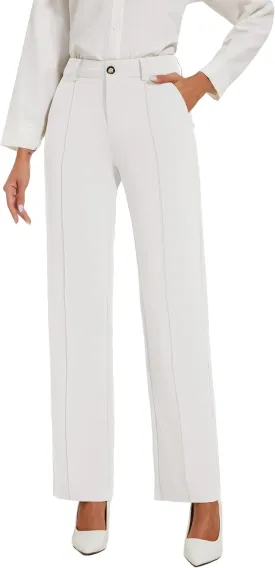 Womens Dress Pants Stretchy Business Casual Work Pants Straight Leg Slacks for Office